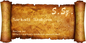 Sarkadi Szabina névjegykártya